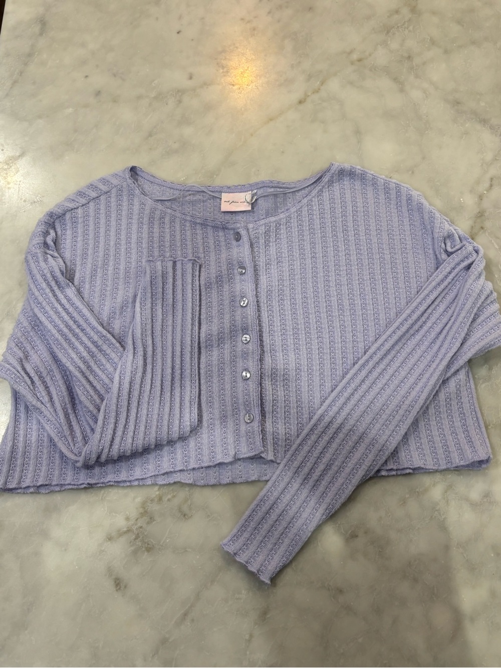 Urban Outfitters Out From Under Lavender Ribbed Button-Up Crop Top
